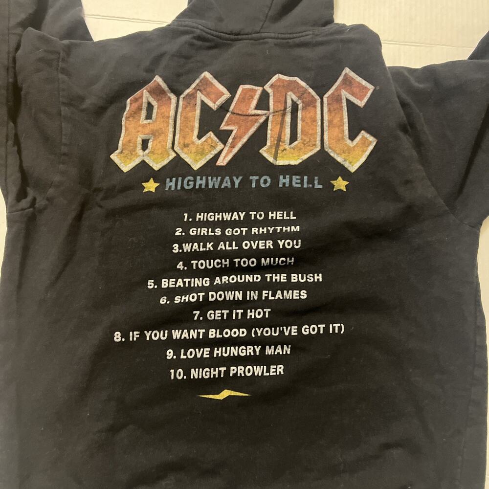 AC/DC Hoodie Men's Size Medium DC Logo Rock Hooded Sweatshirt Unisex Rock - Picture 6 of 6